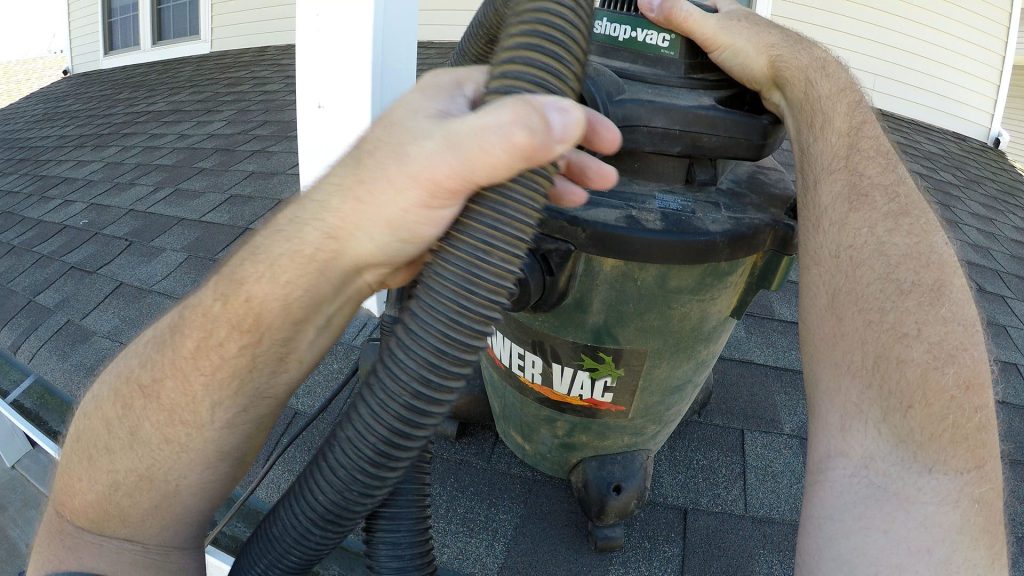 U Do It using ShopVac to clean out gutters before using Flex Seal
