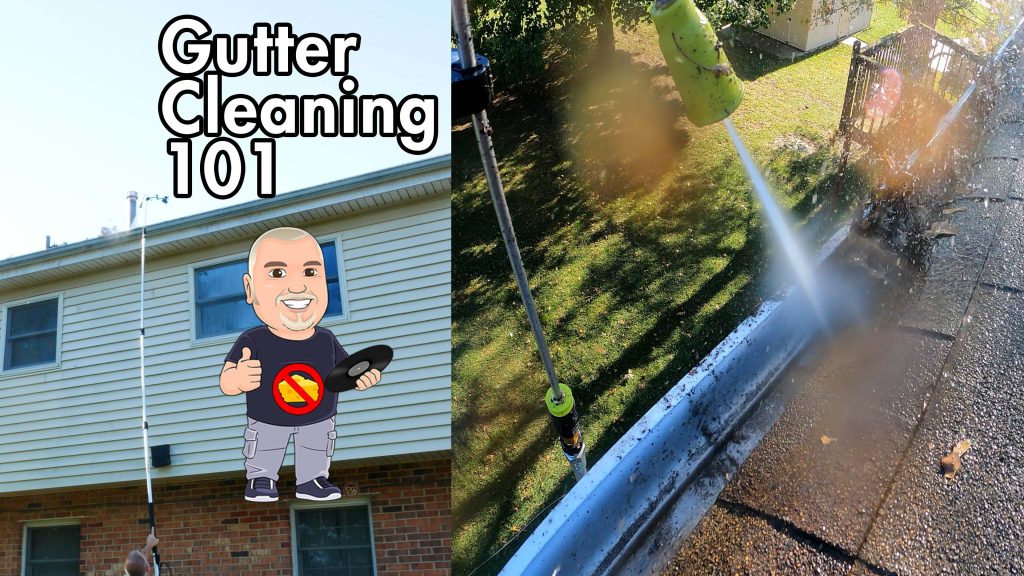 Cleaning Two-Story Gutters with a Pressure Washer: U Do It cleaning gutters using Sun Joe SPX-GCA315 gutter cleanin