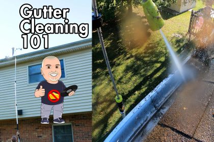 Cleaning Two-Story Gutters with a Pressure Washer: U Do It cleaning gutters using Sun Joe SPX-GCA315 gutter cleanin