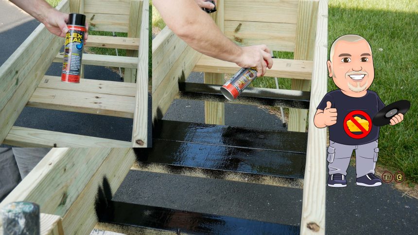 U Do It using flex seal to protect wood from moisture in a raised bed planter
