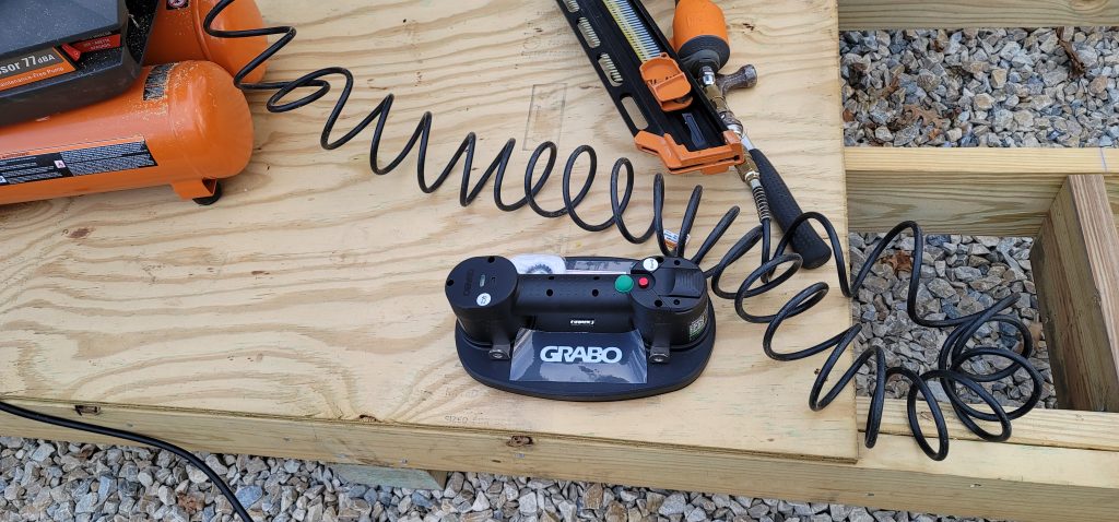 The Grabo was great for picking up 4x8 sheets of pressure treated plywood